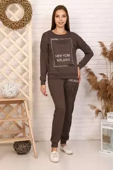 Костюм трикотажный Вольтерия (коричневый)