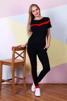 Костюм трикотажный Жоселин (черно-красный) рр