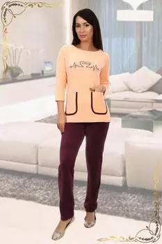 Костюм велюровый Айка (персиковый) рр