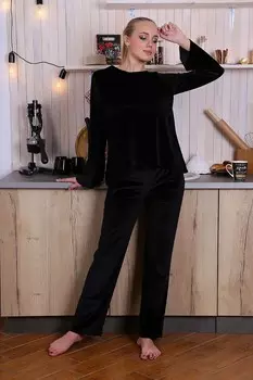 Костюм велюровый Бернадетт (черный)