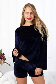 Костюм велюровый Дарлин (темно-синий)