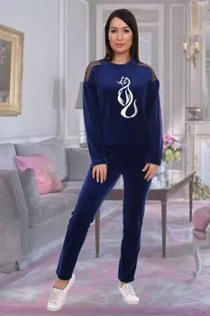 Костюм велюровый Комбо (индиго) рр