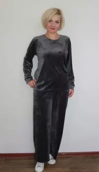 Костюм велюровый Леонина (серый)