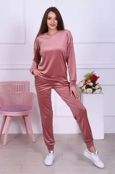 Костюм велюровый Рельеф (брусничный)