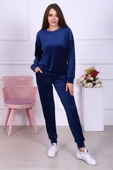 Костюм велюровый Рельеф (индиго)