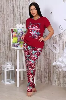 Костюм вискозный Хафса (бордовый)
