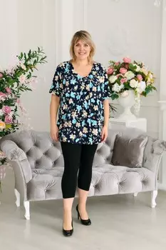 Костюм вискозный Ирмалинда (бирюзовые цветы)