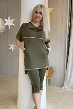 Костюм вискозный Эсмира (хаки) рр