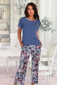 Костюм вискозный Шерил (индиго)