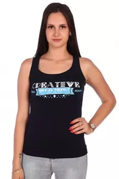 Майка трикотажная Анна (синяя) рр