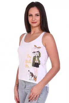 Майка трикотажная Кларисса (белая) рр