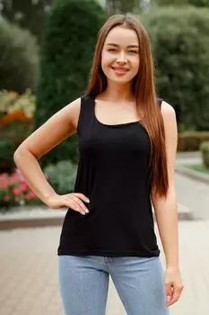 Майка вискозная Бьянка (черная)