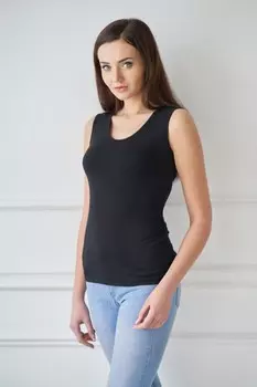 Майка вискозная Лаура (черная) рр