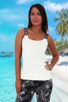 Майка вискозная Любовь (белая) рр