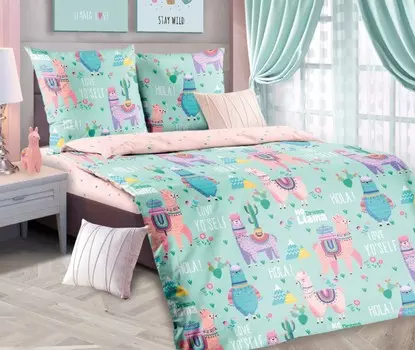 Наволочка из бязи 50x70 Ламы от