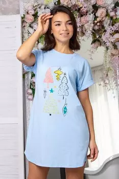 Ночная сорочка Елочка (голубая)