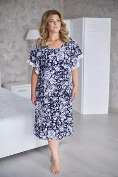 Ночная сорочка Ирма (темно-синяя)