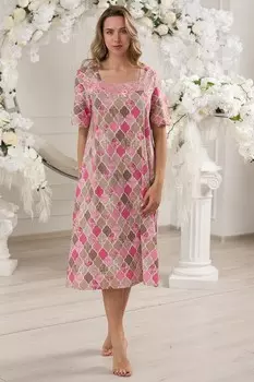 Ночная сорочка Кружевница (бежево-розовая)