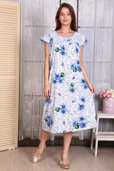 Ночная сорочка Марианна (синие цветы)