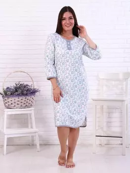 Ночная сорочка Милица (бело-голубая)