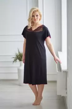 Ночная сорочка Одет (черная) рр