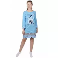 Ночная сорочка Пингвины (голубая)