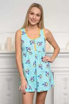 Ночная сорочка Пингвины (голубая)