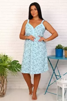 Ночная сорочка Славянка (голубая)