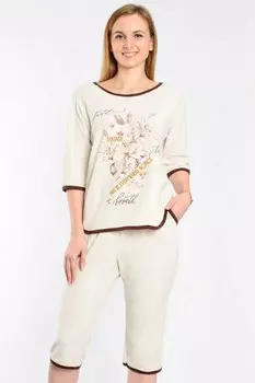 Пижама махровая Фантазия (бежевая)