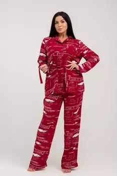 Пижама штапельная Грета (бордовая)