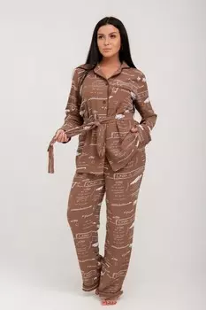Пижама штапельная Грета (коричневая)