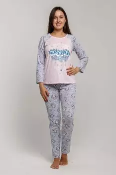 Пижама трикотажная Аделис (розово-голубая)