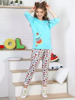 Пижама трикотажная Альбина (голубая)