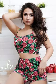 Пижама трикотажная Алена (гранаты)