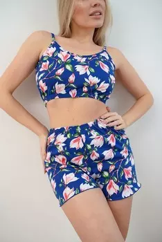 Пижама трикотажная Алена (розовые цветы)