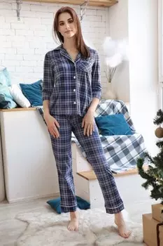 Пижама трикотажная Алла (синяя)