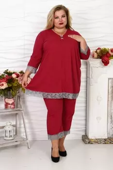 Пижама трикотажная Антонина (бордовая)