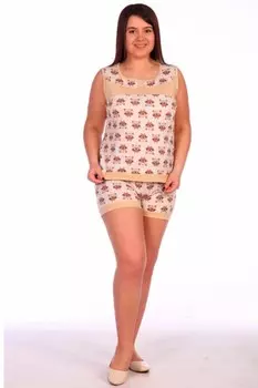 Пижама трикотажная Бенита (бежевая)