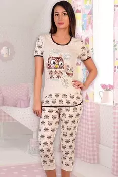 Пижама трикотажная Бертина (бежевая) рр