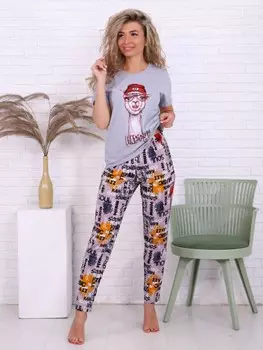 Пижама трикотажная Диметра (серая)