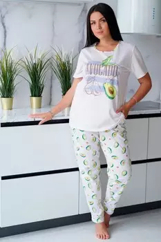 Пижама трикотажная Дина (персиковая)