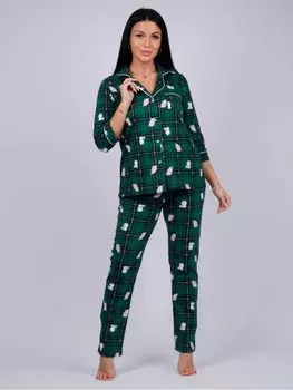 Пижама трикотажная Дита (зеленая)