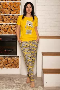 Пижама трикотажная Фарида (желтая)
