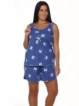 Пижама трикотажная Галя (синяя)