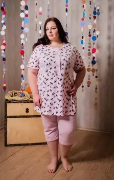 Пижама трикотажная Хеллен (розовая)