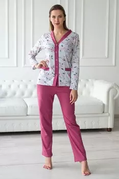 Пижама трикотажная Химена (брусничная)