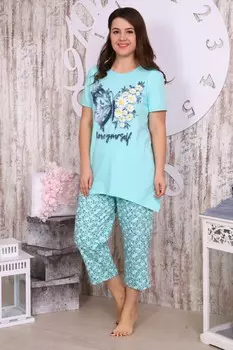 Пижама трикотажная Иоля (мятная)