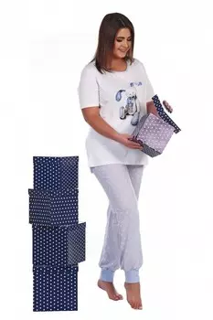 Пижама трикотажная Элена (голубая)