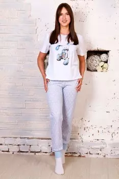 Пижама трикотажная Элена (голубая) рр