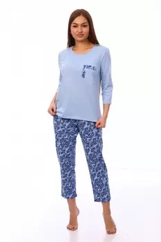 Пижама трикотажная Кэрита (сине-голубая)